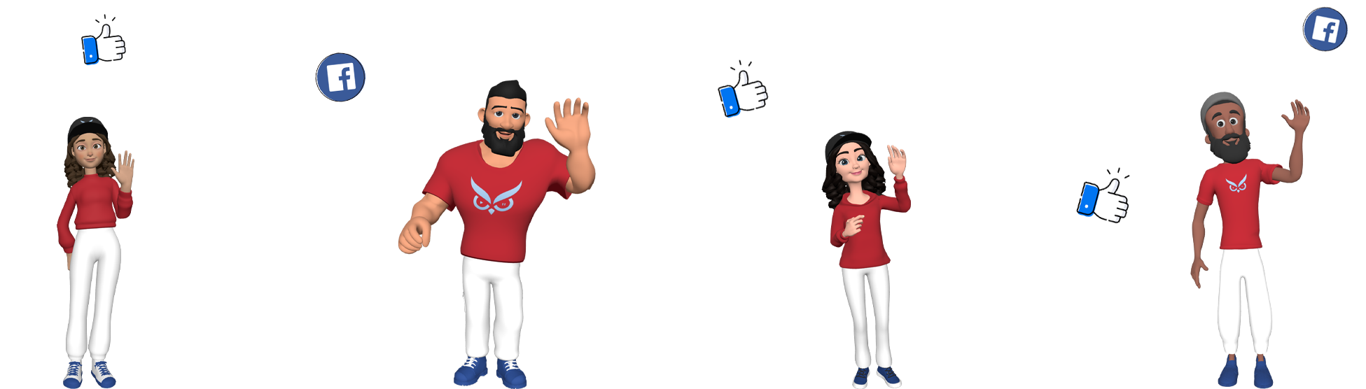 Videomaken Facebook Groep Personages