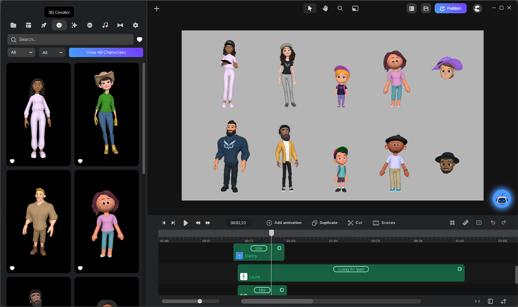 Videomaker 3D Creator Paneel