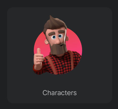 Videomaker Characters Menu
