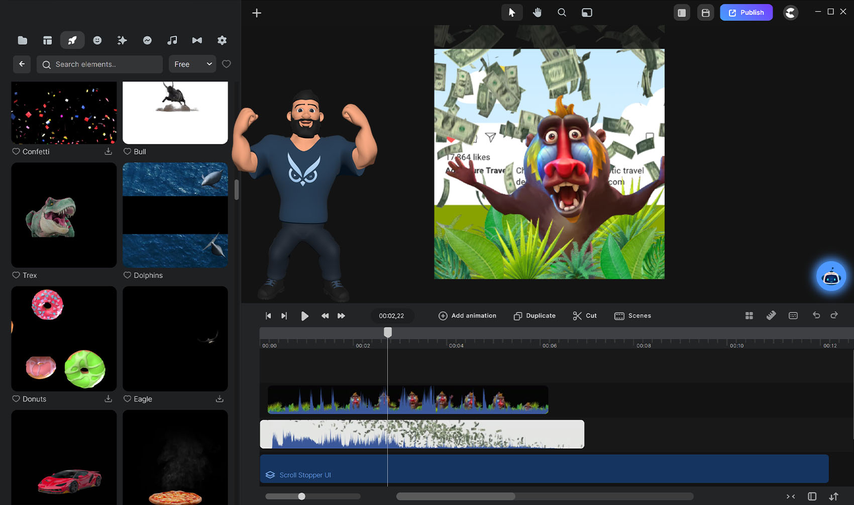 Videomaker Scroll StopperElementen